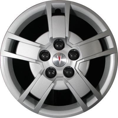 Pontiac Vibe 2009-2010, Plastic 5 Split Spoke, Single Hubcap or Wheel Cover For 16 Inch Steel Wheels. Hollander Part Number H5144.