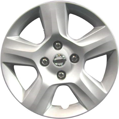 Nissan Sentra 2007-2009, Plastic 5 Spoke, Single Hubcap or Wheel Cover For 16 Inch Steel Wheels. Hollander Part Number H53074.