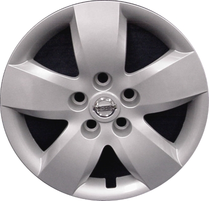 Nissan Altima 2007-2008, Plastic 5 Spoke, Single Hubcap or Wheel Cover For 16 Inch Steel Wheels. Hollander Part Number H53076.