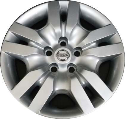 Nissan Altima 2009-2012, Plastic 5 Double Spoke, Single Hubcap or Wheel Cover For 16 Inch Steel Wheels. Hollander Part Number H53078.