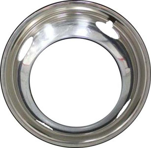 Dodge Ram 3500 DRW 1994-1999, Stainless Steel 4 Hand Hole, Single Hubcap or Wheel Cover For 16 Inch Steel Wheels. Hollander Part Number H539FL.