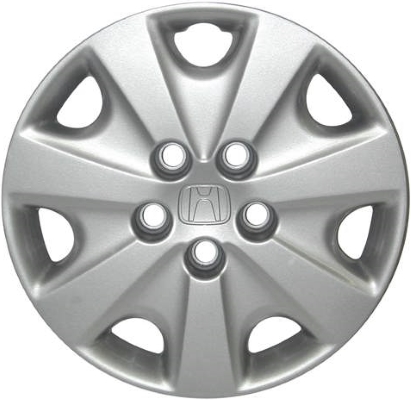 Honda Accord 2003-2004, Plastic 7 Spoke, Single Hubcap or Wheel Cover For 16 Inch Steel Wheels. Hollander Part Number H55057.