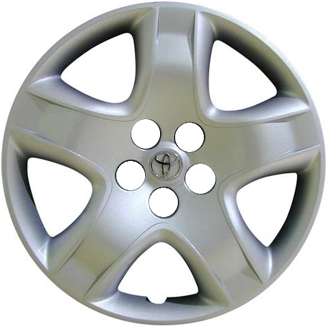 Toyota Matrix 2005-2008, Plastic 5 Spoke, Single Hubcap or Wheel Cover For 16 Inch Steel Wheels. Hollander Part Number H61135.