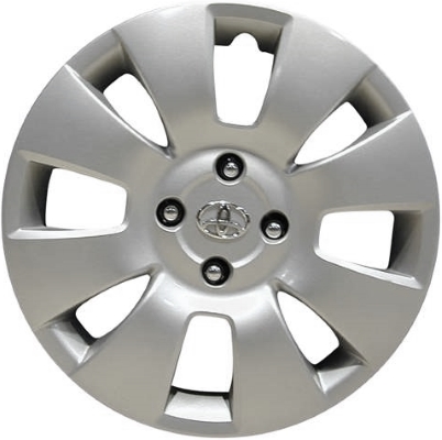 Toyota Yaris 2006-2008, Plastic 8 Spoke, Single Hubcap or Wheel Cover For 15 Inch Steel Wheels. Hollander Part Number H61140.