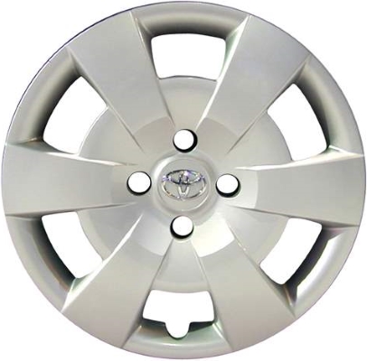 Toyota Yaris 2009-2012, Plastic 6 Spoke, Single Hubcap or Wheel Cover For 15 Inch Steel Wheels. Hollander Part Number H61153.