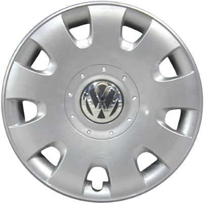 Volkswagen Golf 2008-2009, Volkswagen Jetta 2005-2010, Volkswagen Rabbit 2006-2009, Plastic 9 Spoke, Single Hubcap or Wheel Cover For 15 Inch Steel Wheels. Hollander Part Number H61552.