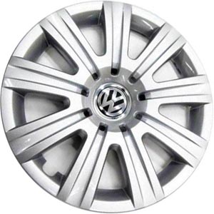 Volkswagen Tiguan 2009-2015, Plastic 9 Spoke, Single Hubcap or Wheel Cover For 16 Inch Steel Wheels. Hollander Part Number H61567.