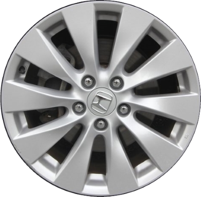 Honda Accord 2013-2015 powder coat silver 17x7.5 aluminum wheels or rims. Hollander part number ALY64047, OEM part number 42700T2AA91, 42700T2AA92.