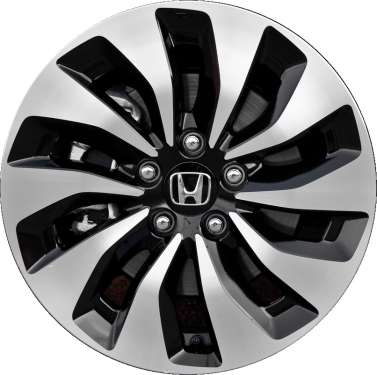 Honda Accord 2014-2017 black machined 17x7.5 aluminum wheels or rims. Hollander part number ALY64060, OEM part number 42700T3WA91.