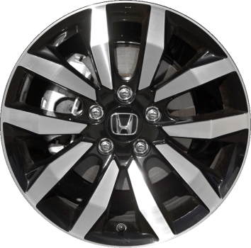 Honda Civic 2009-2015 black machined 17x7 aluminum wheels or rims. Hollander part number ALY63996U45/64063B, OEM part number 42700TR3C82, 42700TR3C81.