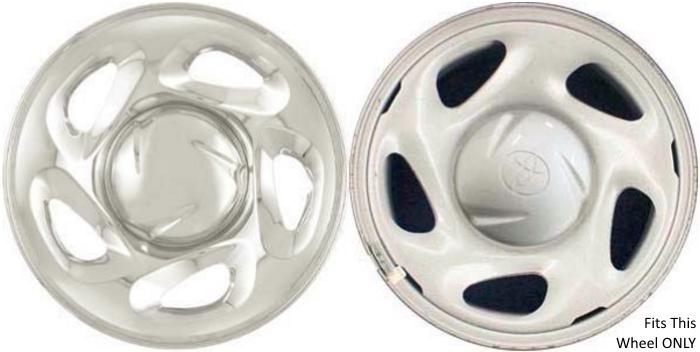 Toyota Sequoia 2001-2007, Toyota Tundra 2000-2006 Chrome, 5 Hole, Plastic Hubcaps, Wheel Covers, Wheel Skins, Imposters. ONLY Fits 16 Inch Steel Wheel Pictured. Part Number IMP-19X.