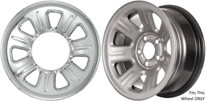 Ford Ranger 2000-2011, Mazda B Series 2001-2011 Chrome, 7 Spoke, Plastic Hubcaps, Wheel Covers, Wheel Skins, Imposters. ONLY Fits 15 Inch Steel Wheel Pictured. Part Number IMP-21/589PC.