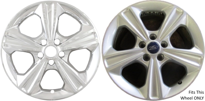 Ford Escape 2013-2016 Chrome, 5 Spoke, Plastic Hubcaps, Wheel Covers, Wheel Skins, Imposters. ONLY Fits 17 Inch Alloy Wheel Pictured. Part Number IMP-371X/787PC Ford Escape Chrome Wheel Skins (Hubcaps/Wheelcovers) 17 Inch Set.