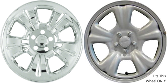 Subaru Forester 2003-2007 Chrome, 5 Spoke, Plastic Hubcaps, Wheel Covers, Wheel Skins, Imposters. ONLY Fits 16 Inch Steel Wheel Pictured. Part Number IMP-52X/6960PC.