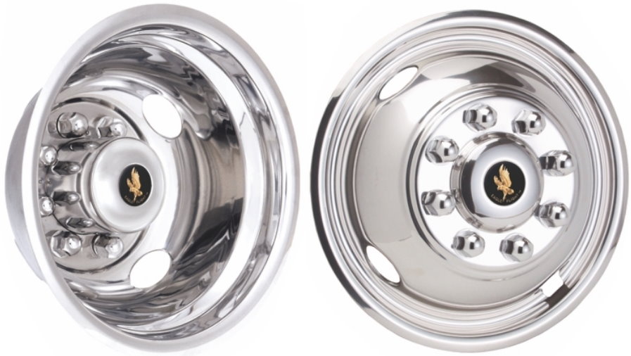 JDF1608-04 Ford F-350 DRW 16 Inch Stainless Steel Hubcaps/Simulators Set