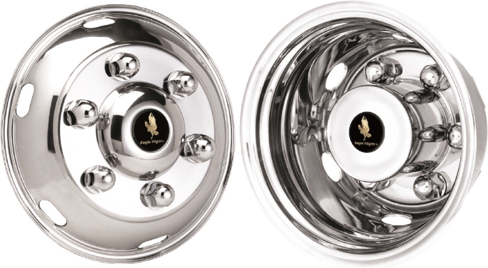 Chevrolet W3500 1990-2010, Chevrolet W4500 1990-2010, GMC W3500 1990-2010, GMC W4500 1990-2010, Stainless Steel Hubcaps, Wheel Covers, Simulators and Liners for 16 Inch Steel Wheels. Part Number JDI1606.