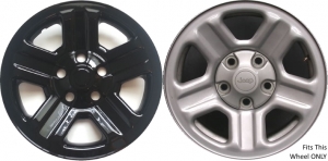 IMP-76GBLK/6990GB Jeep Wrangler Black Wheel Skins (Hubcaps/Wheelcovers) 16 Inch Set