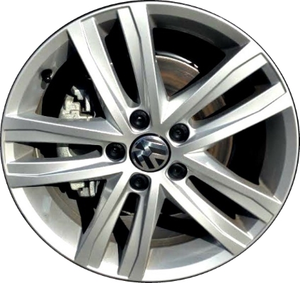 Volkswagen Jetta 2015-2018 powder coat silver 17X7 aluminum wheels or rims. Hollander part number ALY70007U20, OEM part number 5C0601025AN8Z8.