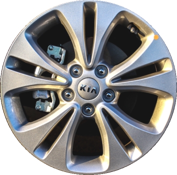 KIA SOUL 2014-2016 powder coat silver 17x6.5 aluminum wheels or rims. Hollander part number ALY74693U, OEM part number 52910B2200.