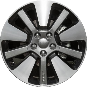 KIA SOUL 2014-2019 black machined 18x7.5 aluminum wheels or rims. Hollander part number ALY74694/74718, OEM part number 52910B2400, 52905B2320, 52905B2300.