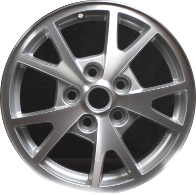 Chevrolet Malibu 2013-2014 silver machined 16x6.5 aluminum wheels or rims. Hollander part number ALY5609, OEM part number 9598182.