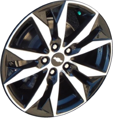 Chevrolet Malibu 2016-2024 black machined 18x8.5 aluminum wheels or rims. Hollander part number ALY5716U45, OEM part number 22969723.