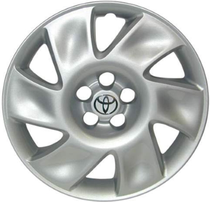 Toyota Matrix 2003-2004, Plastic 6 Spoke, Single Hubcap or Wheel Cover For 16 Inch Steel Wheels. Hollander Part Number H61120.