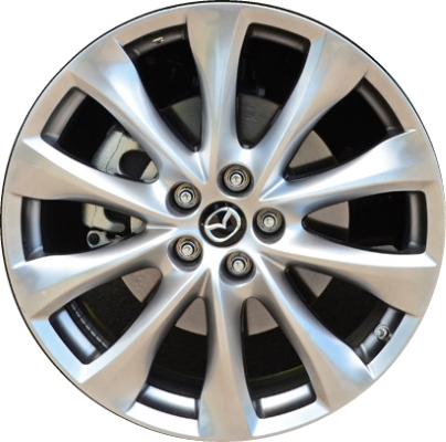 Mazda CX-9 2014-2015 powder coat hyper silver 20x7.5 aluminum wheels or rims. Hollander part number ALY64963, OEM part number 9965067500.