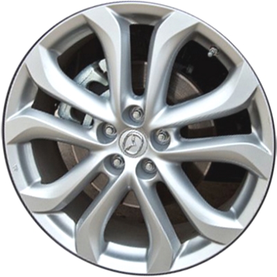 Mazda CX-9 2011-2015 powder coat silver 20x7.5 aluminum wheels or rims. Hollander part number ALY64945, OEM part number 9965047500, 9965057500.