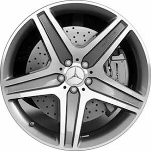 Mercedes-Benz ML63 2009 grey machined 20x10 aluminum wheels or rims. Hollander part number ALY85073, OEM part number 1644015402.