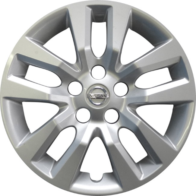 Nissan Altima 2013-2018, Plastic 10 Spoke, Single Hubcap or Wheel Cover For 16 Inch Steel Wheels. Hollander Part Number H53088.