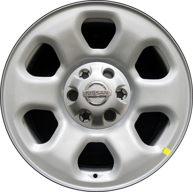 Nissan Titan 2013-2024 powder coat silver 18x8 steel wheels or rims. Hollander part number STL62602, OEM part number 403009FM0B, 403009FM0A.