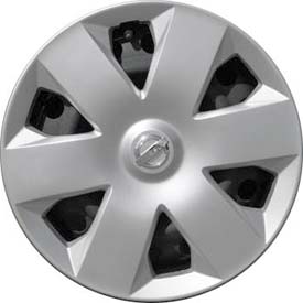Nissan Versa 2009-2011, Plastic 6 Spoke, Single Hubcap or Wheel Cover For 14 Inch Steel Wheels. Hollander Part Number H53080.