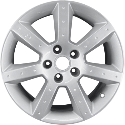 Nissan 350Z 2003-2005 powder coat silver 17x7.5 aluminum wheels or rims. Hollander part number ALY62413, OEM part number 40300CD027, 40300CD025.