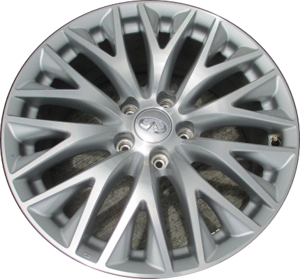 Infiniti Q70 2015-2019 silver machined 18x8 aluminum wheels or rims. Hollander part number ALY73776, OEM part number D0C001PM3A.