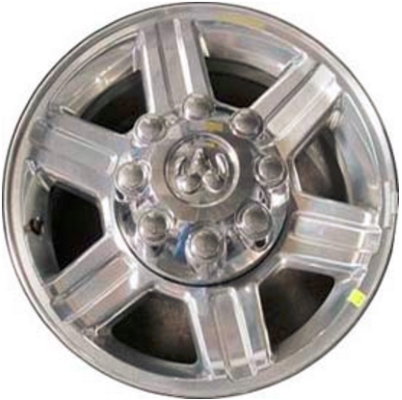 Dodge Ram 2500 2010-2013, Ram 3500 SRW 2010-2013, Ram Chassis Cab SRW 2010-2013 polished 17x8 aluminum wheels or rims. Hollander part number 2384, OEM part number Not Yet Known.