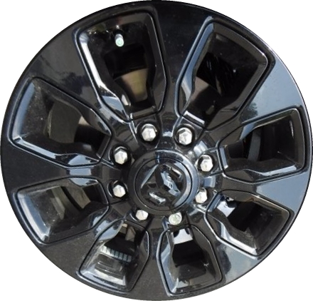 Dodge Ram 2500 2020-2024, Ram 3500 SRW 2020-2024 powder coat black 20x8 aluminum wheels or rims. Hollander part number ALY2096, OEM part number 7BH12DX8AA.