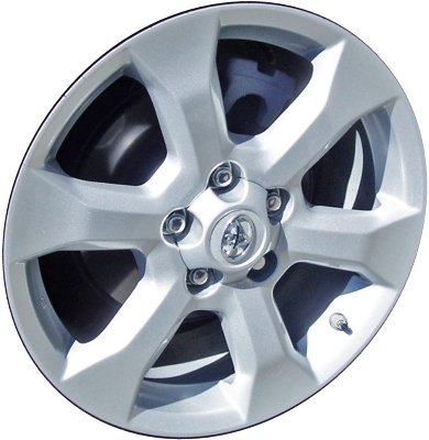 Toyota RAV4 2006-2014 powder coat silver 17x7 aluminum wheels or rims. Hollander part number ALY69554, OEM part number 4261142370, 426110R030.