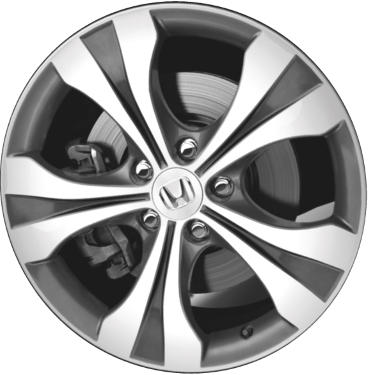Honda Civic 2012-2014 charcoal machined 18x7 aluminum wheels or rims. Hollander part number ALY98647/180204, OEM part number Not Yet Known.
