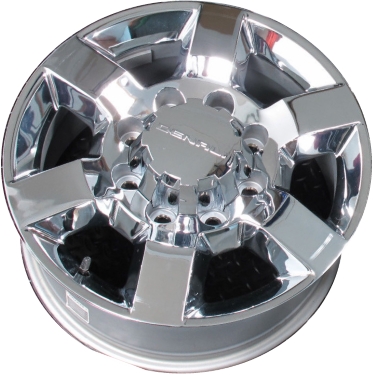 Chevrolet Suburban 3500HD 2016-2019, Sierra 2500 2015-2019, Sierra 3500 SRW 2015-2019 chrome 18x8 aluminum wheels or rims. Hollander part number 5702, OEM part number 22909147, 22909143.