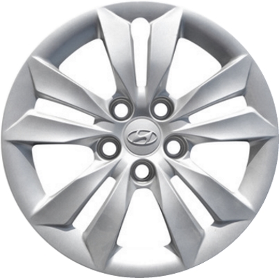 Hyundai Sonata 2011-2014, Plastic 10 Spoke, Single Hubcap or Wheel Cover For 16 Inch Steel Wheels. Hollander Part Number H55565.