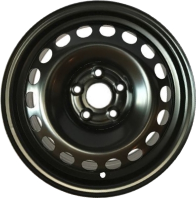 Chevrolet Sonic 2012-2016 powder coat black 15x6 steel wheels or rims. Hollander part number STL5524, OEM part number 95040745.