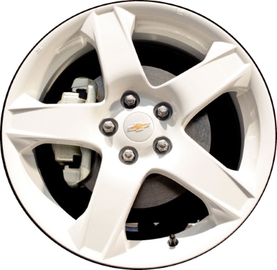Chevrolet Sonic 2012-2016 powder coat white 17x6.5 aluminum wheels or rims. Hollander part number ALY5526U50, OEM part number 19300984.