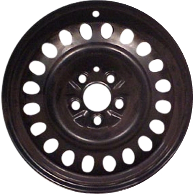 Dodge Neon 2000-2005 powder coat black 15x6 steel wheels or rims. Hollander part number STL2122, OEM part number Not Yet Known.