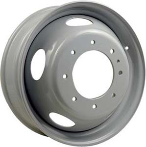 Ford F-450 1999-2006, F-550 1999-2006 powder coat silver 19.5x6.75 steel wheels or rims. Hollander part number STL3345, OEM part number F81Z1015AC, Accuride 29585, 29736.