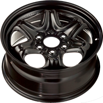 Chevrolet Traverse 2009-2017 powder coat black 17x7.5 steel wheels or rims. Hollander part number STL5407, OEM part number 9598570.