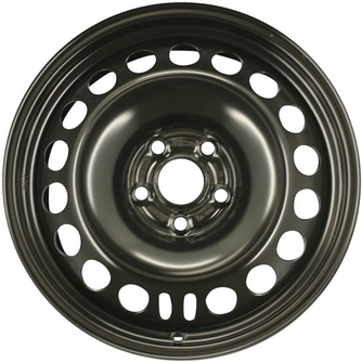 Chevrolet Cruze 2011-2015, Cruze Limited 2016 powder coat black 16x6.5 steel wheels or rims. Hollander part number STL5474, OEM part number 13259234, 13412196, 39014295.