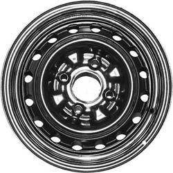 Nissan Versa 2009-2011 powder coat black 14x5 steel wheels or rims. Hollander part number STL62537, OEM part number 40300CJ107.