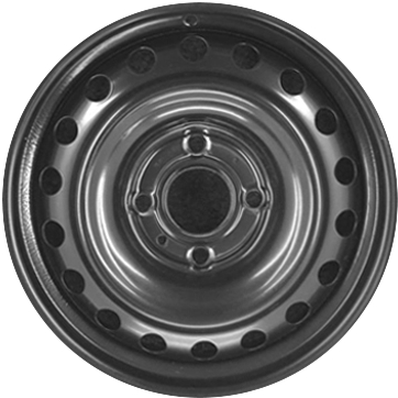 Nissan Versa 2007-2012 powder coat black 15x5.5 steel wheels or rims. Hollander part number STL62509, OEM part number 40300EN10B.