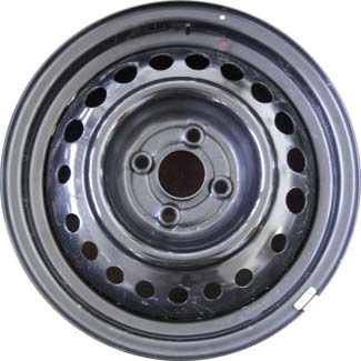 Honda Fit 2010-2014, Insight 2010-2011 powder coat black 15x5.5 steel wheels or rims. Hollander part number STL64008U, OEM part number 42700TK6A01.